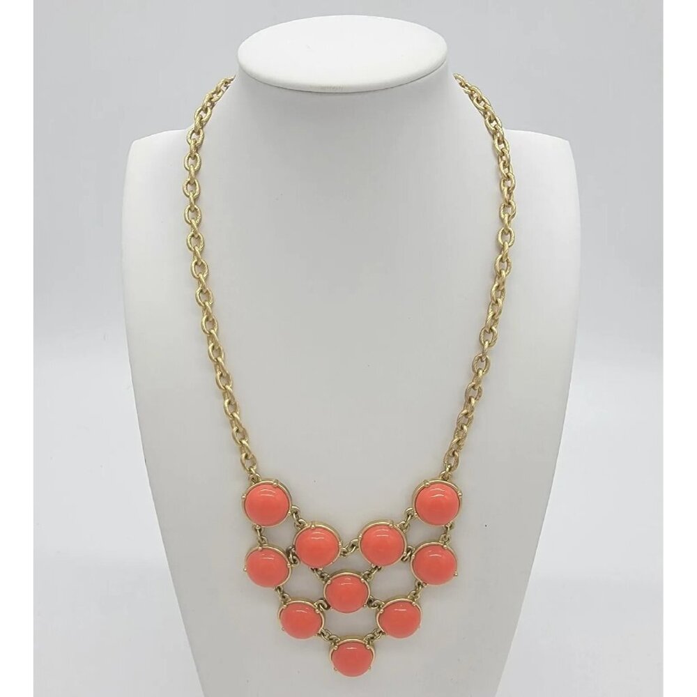 Vintage CAROLEE Statement Orange Goldtone Collar‎ Necklace